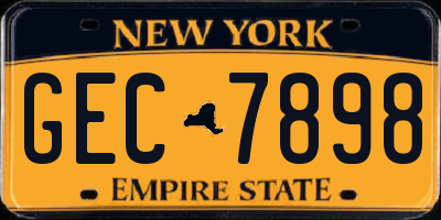 NY license plate GEC7898