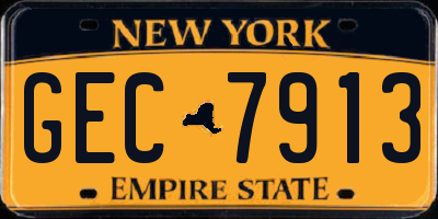 NY license plate GEC7913