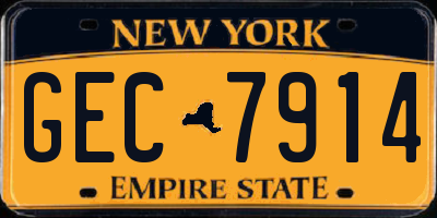 NY license plate GEC7914