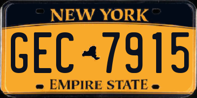 NY license plate GEC7915