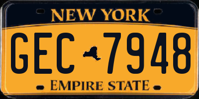 NY license plate GEC7948