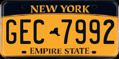 NY license plate GEC7992