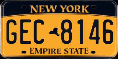 NY license plate GEC8146