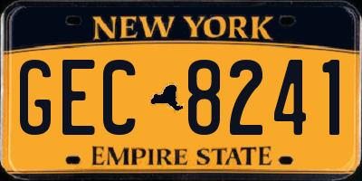 NY license plate GEC8241
