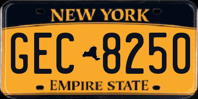 NY license plate GEC8250