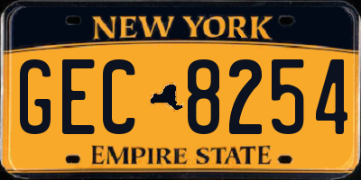 NY license plate GEC8254