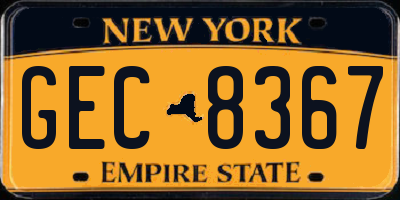 NY license plate GEC8367