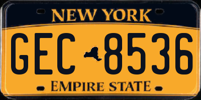 NY license plate GEC8536