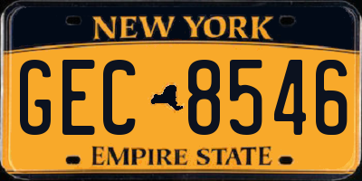 NY license plate GEC8546