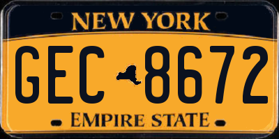 NY license plate GEC8672