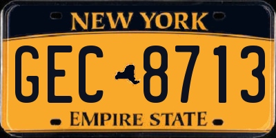 NY license plate GEC8713