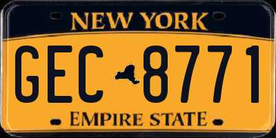 NY license plate GEC8771