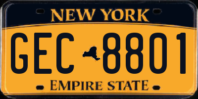 NY license plate GEC8801