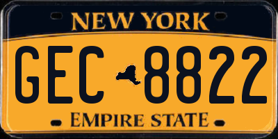 NY license plate GEC8822