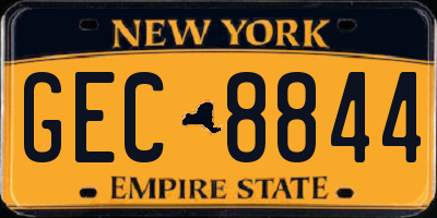 NY license plate GEC8844