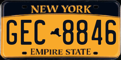 NY license plate GEC8846