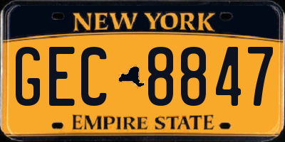 NY license plate GEC8847