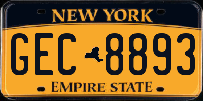 NY license plate GEC8893