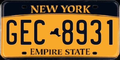 NY license plate GEC8931