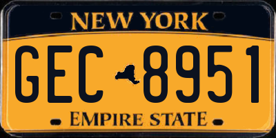 NY license plate GEC8951