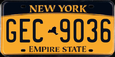 NY license plate GEC9036