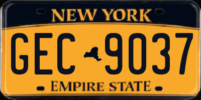 NY license plate GEC9037
