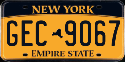 NY license plate GEC9067