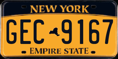 NY license plate GEC9167