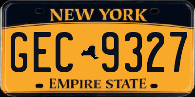 NY license plate GEC9327