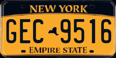 NY license plate GEC9516