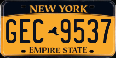 NY license plate GEC9537