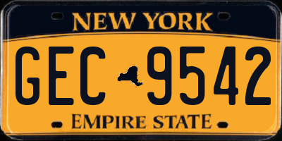 NY license plate GEC9542
