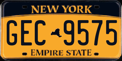 NY license plate GEC9575