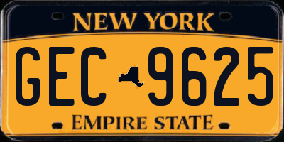 NY license plate GEC9625
