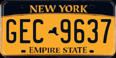 NY license plate GEC9637