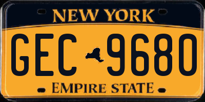 NY license plate GEC9680