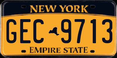 NY license plate GEC9713