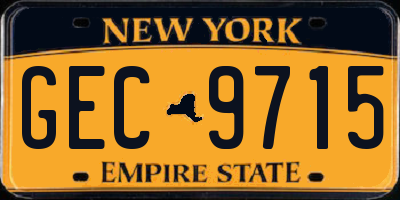 NY license plate GEC9715