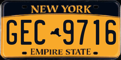 NY license plate GEC9716