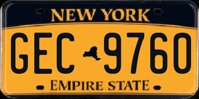 NY license plate GEC9760