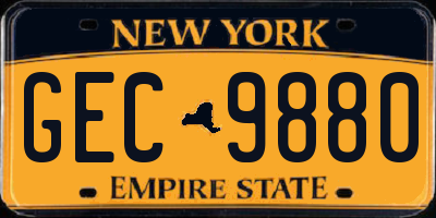 NY license plate GEC9880