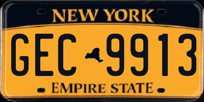 NY license plate GEC9913