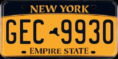 NY license plate GEC9930