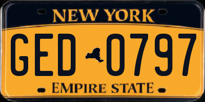 NY license plate GED0797