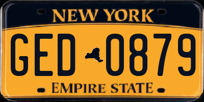 NY license plate GED0879