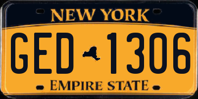 NY license plate GED1306