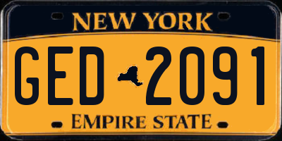 NY license plate GED2091