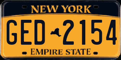 NY license plate GED2154