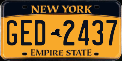 NY license plate GED2437