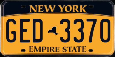 NY license plate GED3370
